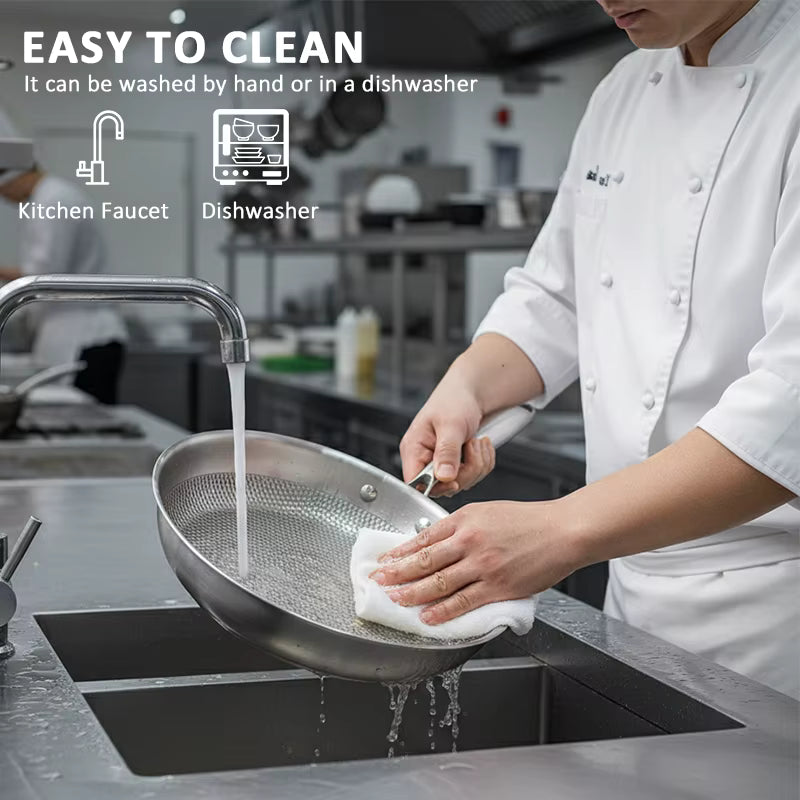 18/10 Stainless Steel Frying Pan – 5PLY X1312 | Heavy Duty