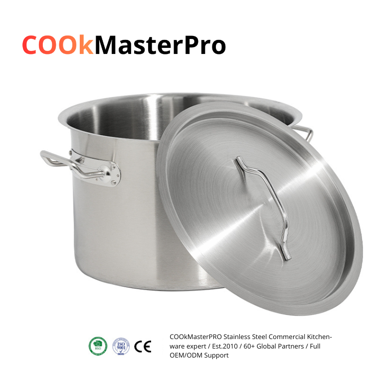 Stainless steel stockpot with double handles – 8L - X1532 / 25cm | Heavy Duty