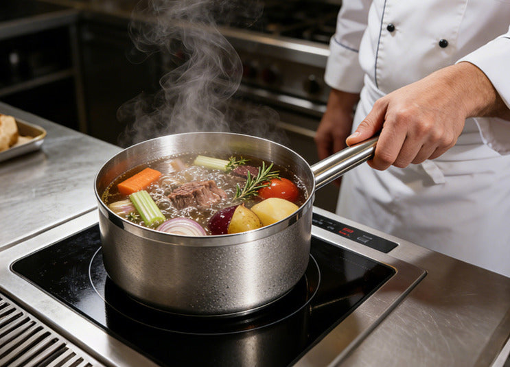 Professional Stainless Steel Saucepan - X1230 8L /24cm | Heavy Duty