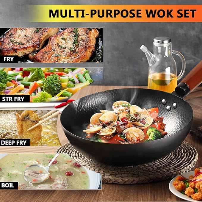 Traditional Chinese Wok Pan – X1410 Cast Iron | Professional Use